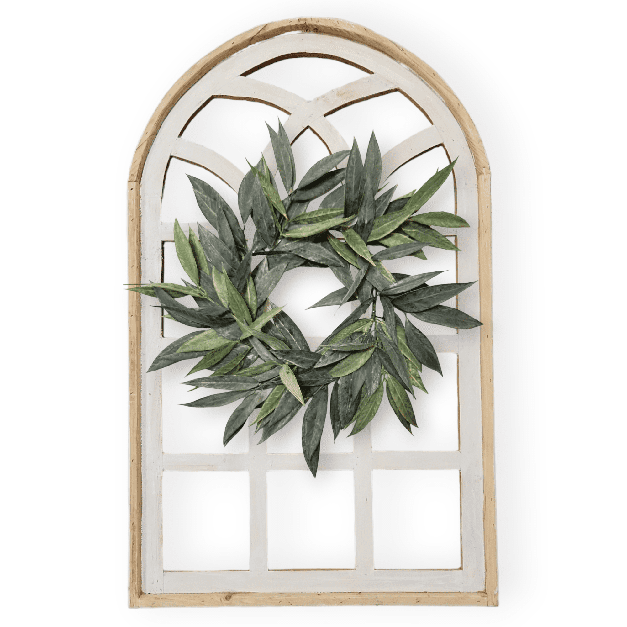 Farmhouse Wooden Wall Window Arch - The Paradise Fields Large Wood Window Frame 2 Sizes 44" and 48" - Paradise Fields + Wreaths wall windowsRanch Junkie